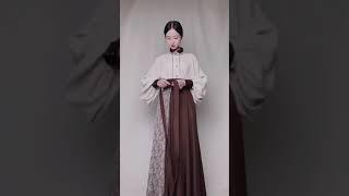 Chinese traditional clothes hanfu. Chocolate color scheme.