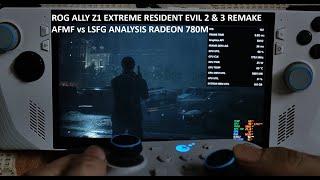 Rog Ally Z1E Resident Evil 2 & 3 AFMF vs Lossless Scaling Frame Generation Performance Analysis