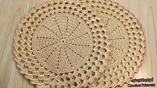 مفرش كروشيه دائري كوستر للاطباق بخطوات سهلة وسريعة و ممكن يتكبر لاي مقاس Crochet doily