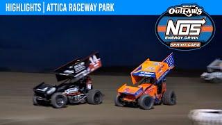 World of Outlaws NOS Energy Drink Sprint Cars  Attica Raceway Park  July 16 2024  HIGHLIGHTS