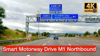 Smart Motorway Drive M1 Northbound From Tibshelf Services to Junction 37 in 4K