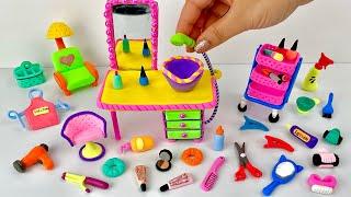 DIY How to Make Polymer Clay Miniature Makeup Set with Doll Shoes  DIY Miniature Lipstick