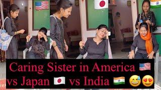 Sister Love  in America  vs Japan  vs India  ️ #shorts