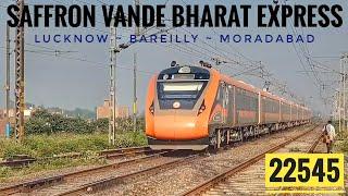 HIGH SPEED BHAGWA VANDE BHARAT  Dehradun Lucknow Vande bharat skip shahajahanpur 22546 train