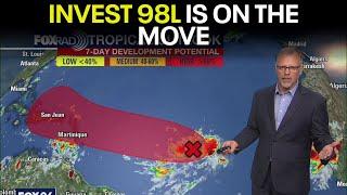 Tropical update Invest98L expected to have gradual development next few days in Atlantic