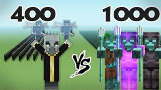 400 Evokers VS 1000 Drowned  Minecraft