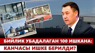 Бийлик убадалаган 100 ишкана канчасы ишке берилди?