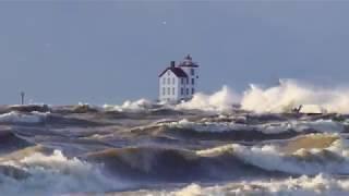 big waves on Lake Erie.