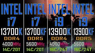 i7 13700K DDR4 vs i7 13700KF DDR5 vs i9 13900K DDR4 vs i9 13900KF DDR5  DDR4 vs DDR5 