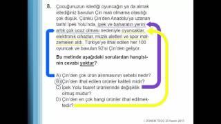 Teog 2015 1.dönem Türkçe soruları ve ayrıntılı çözümleri