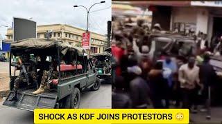 OVERTURN? SHOCKING SCENES AS KDF JOINS PROTESTORS IN FIGHTING FIR THEIR RIGHTS