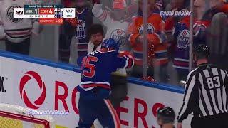 Nicolas Hague vs Darnell Nurse FIGHT Golden Knights @ Oilers May 10 2023