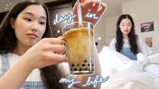 day in my life VLOG making dalgona coffee boba self-care treating myself ’