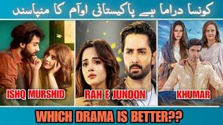 Which drama is better??  Ishq Murshid  Rah e Junoon  Khumar
