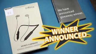Giveaway Winner Announced - Infinix Wireless Neckband G2