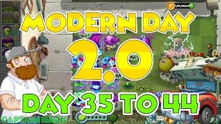 Plants vs Zombies 2 Modern Day 2.0 UPDATE - MAX Level Plants on Modern Day Day 35 to Day 44