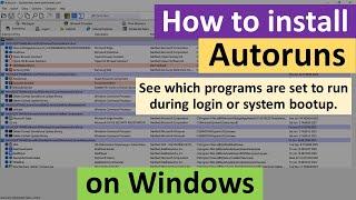 How to Install Autoruns on Windows