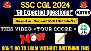 SSC CGL 2024 60 Expected Questions for Upcoming Shifts  Topic-Wise Important Questions  #ssc