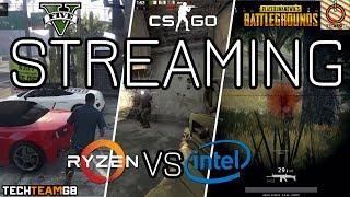 1800X vs 7820X vs 7700K  Streaming & gaming PuBG CSGO GTA V