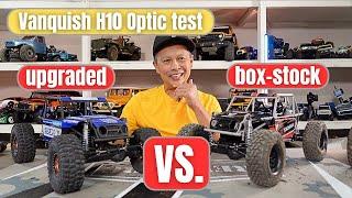 Vanquish H10 Optic RTR test crawl torture test - box-stock vs. upgraded and modded part 2 of 2