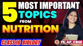 5 MOST Important Topics from NUTRITION  Class 10 TS AP CBSE   SSC Biology  2025  Sunaina Maam