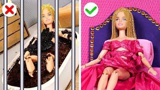 Oh No Barbie Is In Jail *Cool Doll’s Gadgets For Doll Makeover*