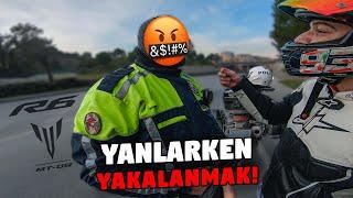 YANLARKEN POLİSE YAKALANDIK  MT-09 & R6 MOTOVLOG MANYAK GAZLAMA