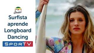 Surfer and model Lua Albuquerque learns to Longboard Dancing