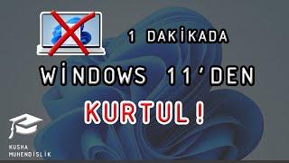 Windows11den Windows10a Geri Dön   1 Dakikada 