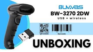 Buvvas HS-3270 2D Industrial Barcode Scanner Unboxing USB+  Wireless