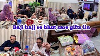 Baji fakhra ko with family dinner pey invite kiya Baji bhut sare gifts le ke ain