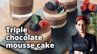 طرز تهیه موس کیک شکلاتی سه رنگ  این ویدئو شامل چندین رسپی جذاب و کاربردیه  #دسر