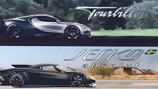 Koenigsegg Jesko Absolut VS. V16 Bugatti Tourbillon 0-400 KMH Acceleration Comparison