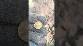 Жёлтый металл из земли #кладоискатель #metaldetecting #коп #coin #монеты #garrett #металлоискатель