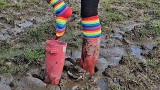 I almost lost my #rubberboots in sticky #mud #asmr