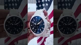 IWC Top Gun Lake Tahoe Limited Edition White Pilots Watch Chronograph Full Set IW389105