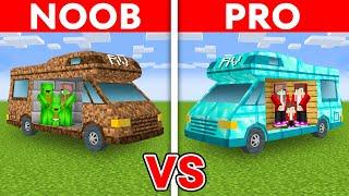 MIKEY vs JJ Family - Noob vs Pro RV HOUSE Build Challenge in Minecraft