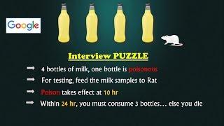 Google Interview Puzzle  Poisonous Milk Bottle  Simple yet Tricky