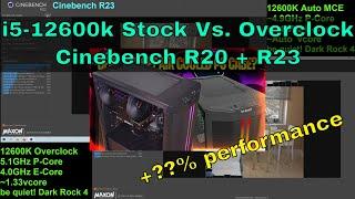 Intel i5-12600K Stock Vs. Overclock - Cinebench R20 + R23