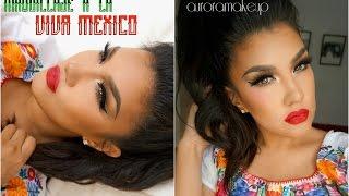 Maquillaje TRICOLOR mexicano  Mexican look makeup  auroramakeup