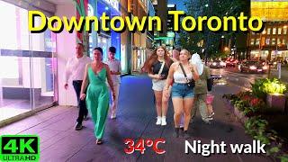 【4K】TORONTO HEAT WAVE  DOWNTOWN TORONTO WALKING TOUR