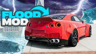 Escape the FLOOD with a Nissan GTR in BeamNG Drive