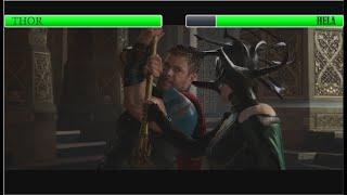 Thor vs Hela Throne Room Fight Scene With Healthbars