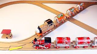 How do brio trains change the tracks BRIO Track Building Railway Switch Coca Train Vs Fanta Train