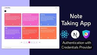 Note Taking App using Next.js 14  Auth.js Credentials Provider