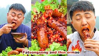 mukbang  Screws  Chicken feet  Large chicken legs  Grilled sausages  funny mukbangchinese food