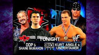 The Undertaker & Kurt Angle vs DDP & Shane McMahon WWF vs Alliance Brawl Ensues 71201 12