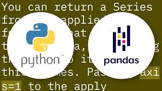 Return multiple columns from pandas apply