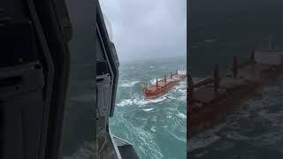 Belgian NH90 Helicopter performing Rescue Operation in Stormy Weather
