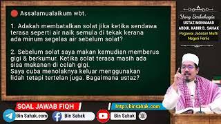 Hukum Sendawa Ketika Solat Terasa Ada Air Naik Semula Di Dalam Mulut